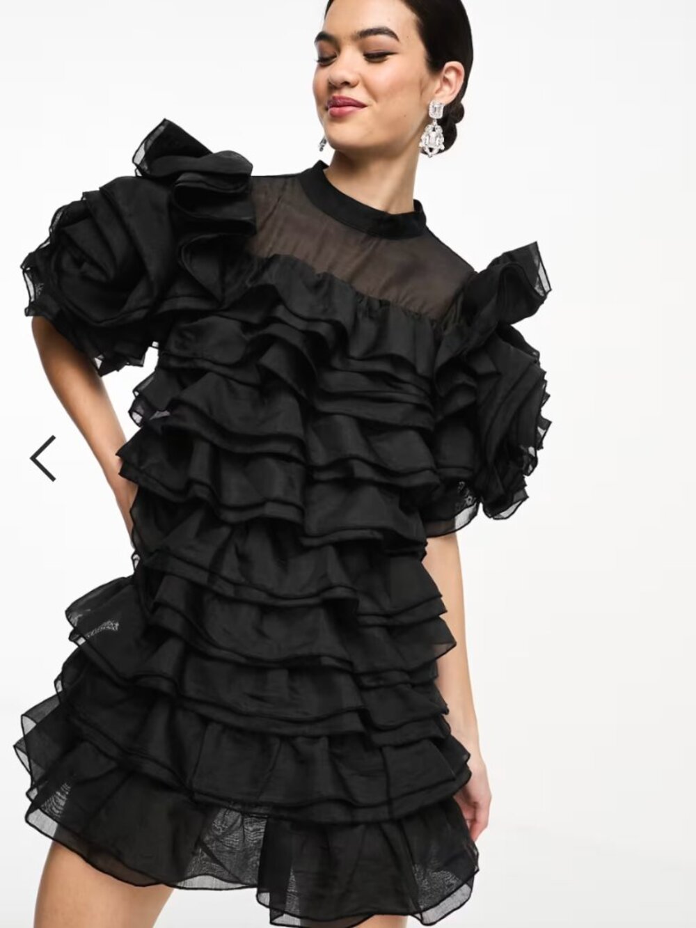 Dream By Sister Jane Ruffle Mini Dress In Black Size Small